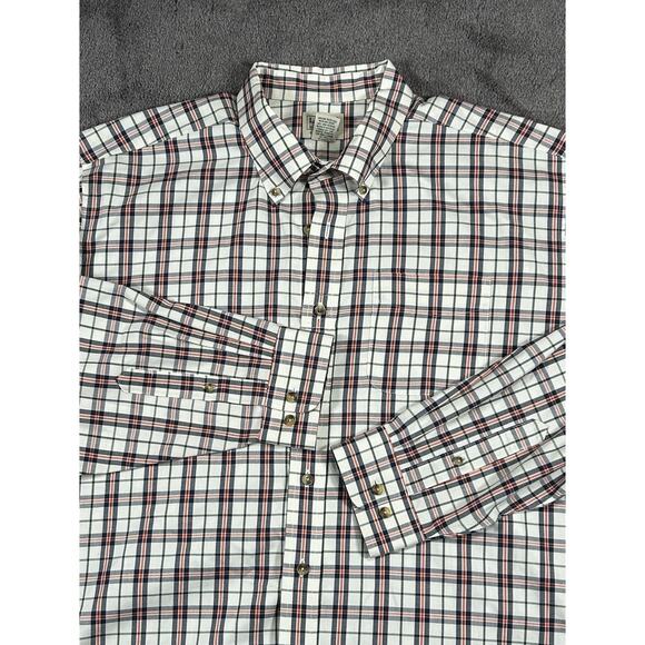 LL Bean Sz XXL Tall Traditional Fit Scotch Plaid Cotton Button Down Long Sleeve - Picture 2 of 12